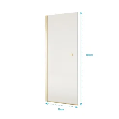 Aurlane Porte de Douche Pivotante 70x180 cm en Verre Trempe 5 mm - Finition Or Brosse - GOLD ELEMENTARY