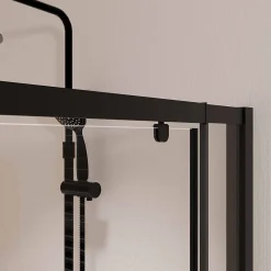 Aurlane Porte de douche Pivotante Noir 80-90x185cm - Extensible de 78 à 90 cm - BLACK SLIDE 80 90* Porte De Douche