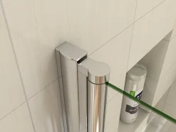 AICA Sanitaire Porte de douche pivotante 76cm en 6mm verre anticalcaire Installation en niche Hauteur 187cm