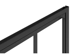Vente-unique Porte de douche pivotante noir mat style atelier - 80 x 195 cm - URBANIK