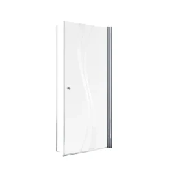 Schulte Porte de douche pivotante l.90 x H.192 cm, verre transparent anticalcaire, décor Liane, profilé chromé, NewStyle