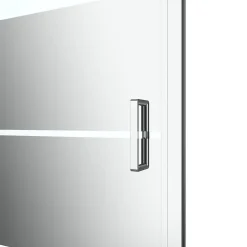 GoodHome Porte de douche pivotante l.80 x H.195 cm, bandes miroir, profilés alu chrome, Ledava* Porte De Douche