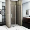 AICA Sanitaire Porte De Douche Pivotante Et Pliante 80cm Verre Trempé Anticalcaire Hauteur 185cm