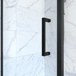Aurlane Porte de douche Pivotante et retour 80x80x200 - Profilés noir mat - CRUSH PIVOTANTE* Porte De Douche