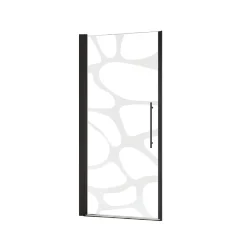 Schulte Porte de douche pivotante l.90 x H.192 cm, verre transparent, profilé noir, Zoé* Porte De Douche
