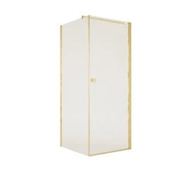 Aurlane Porte de Douche Pivotante 70x195cm et Retour 90cm - Verre 8mm Anticalcaire - Profil Or Brosse* Porte De Douche