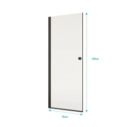 Aurlane Porte de Douche Pivotante 70x180 cm en Verre Trempe 5 mm - Finition Noire - DARK ELEMENTARY