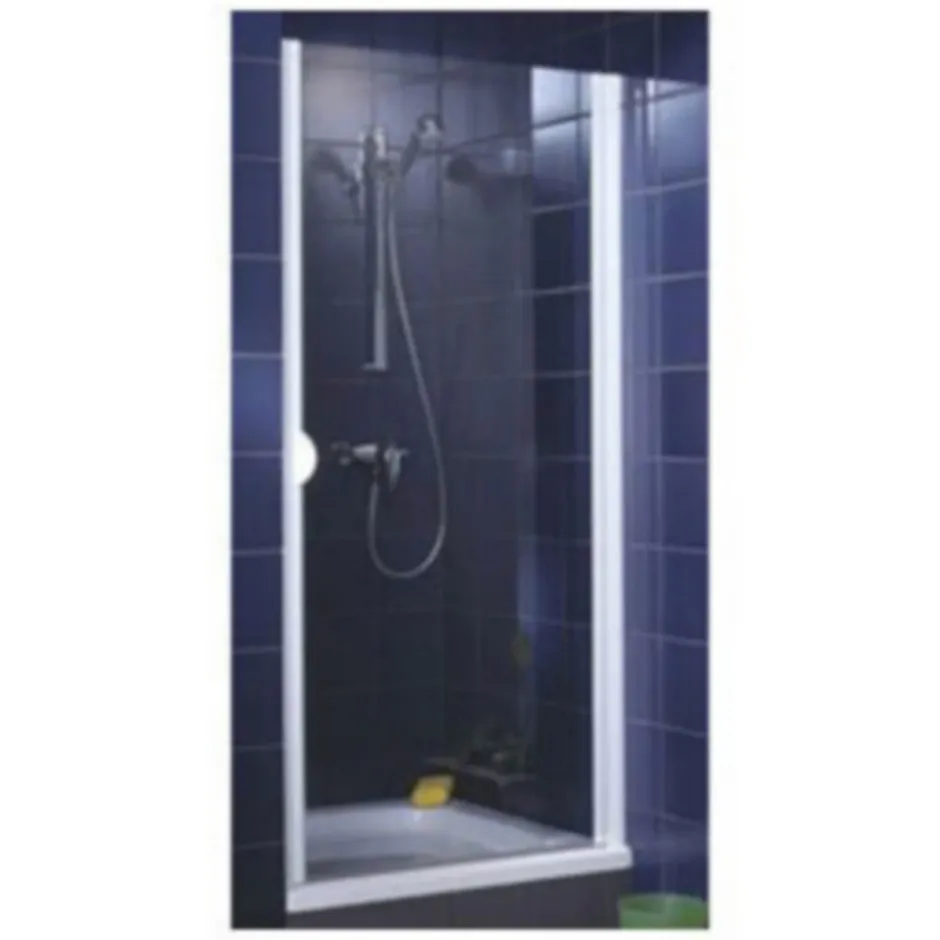 Schulte Porte de douche pivotante profilés blancs 80 cm anticalcaire, Sunny