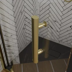 Cuisibane Porte de douche pivotante 90 cm cadre doré GOLDY* Porte De Douche