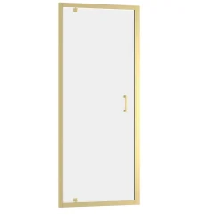 Galedo Porte de douche pivotante 80 x 200 cm, profilés alu doré brossé, Factory Gold