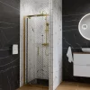 Cuisibane Porte de douche pivotante 80 cm cadre doré GOLDY
