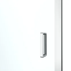 GoodHome Porte de douche pivotante axe excentré l.80 cm x H.195 cm, verre transparent, profilés alu chrome, Ledava