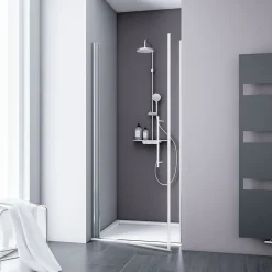 Schulte Porte de douche pivotante l.70 x H.192 cm, verre transparent anticalcaire, profilé chromé, NewStyle* Porte De Douche