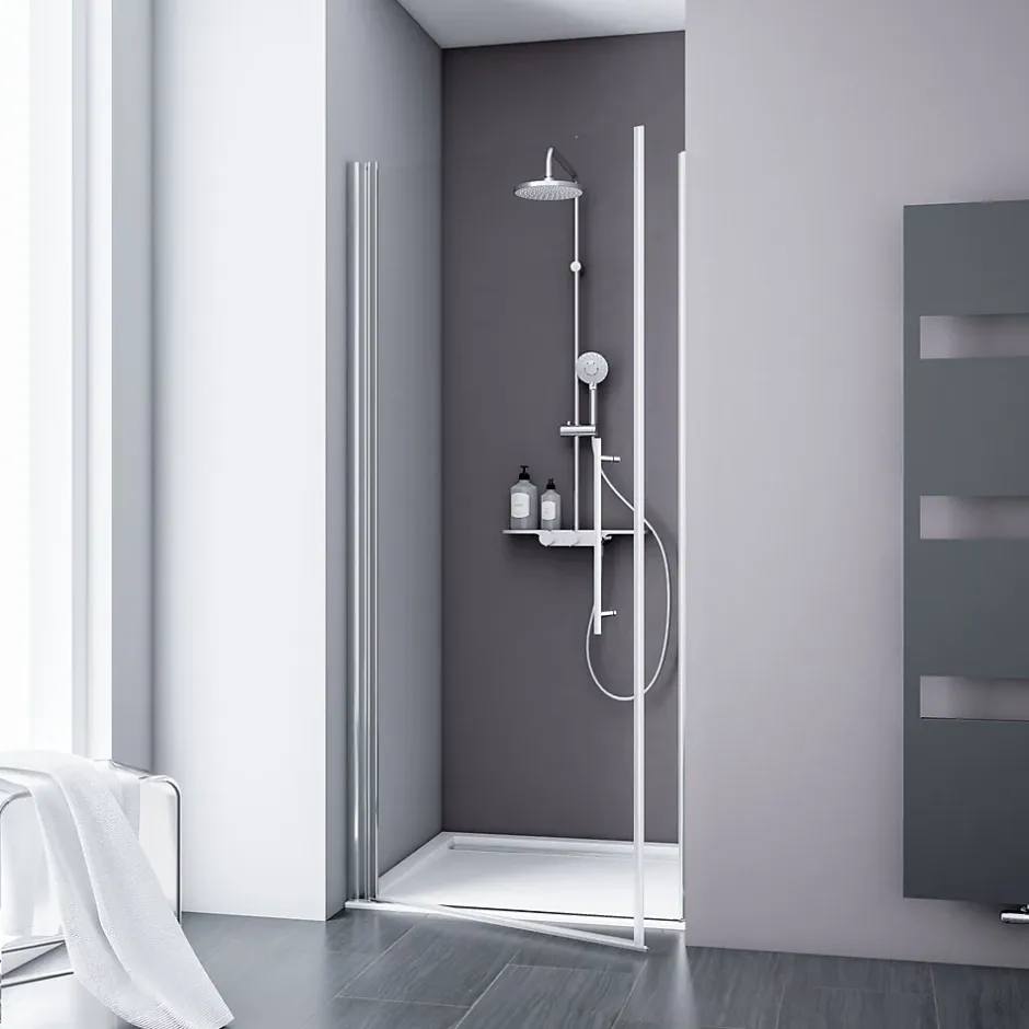 Schulte Porte de douche pivotante l.70 x H.192 cm, verre transparent anticalcaire, profilé chromé, NewStyle* Porte De Douche