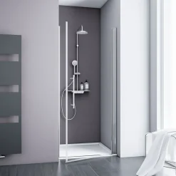 Schulte Porte de douche pivotante l.70 x H.192 cm, verre transparent anticalcaire, profilé chromé, NewStyle* Porte De Douche