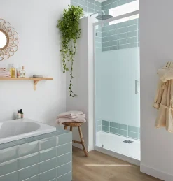 Cooke & Lewis Porte de douche pivotante Onega sérigraphié 90 cm