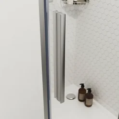 GoodHome Porte de douche pivotante Ezili transparent alu brossé 90 cm* Porte De Douche