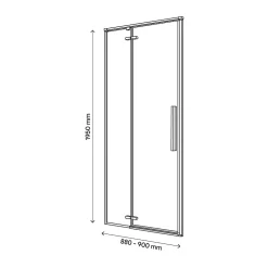 GoodHome Porte de douche pivotante Ezili transparent alu brossé 90 cm* Porte De Douche