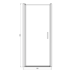 GoodHome Porte de douche pivotante l.90 x H.195 cm, verre transparent, profilés alu chrome, Ledava* Porte De Douche