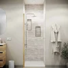 Aurlane Porte de Douche Pivotante 90x180 cm en Verre Trempe 5 mm - Finition Or Brosse - GOLD ELEMENTARY