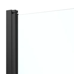 GoodHome Porte de douche pivotante l.80 x H.195 cm, verre transparent, profilés alu noir, Ledava* Porte De Douche