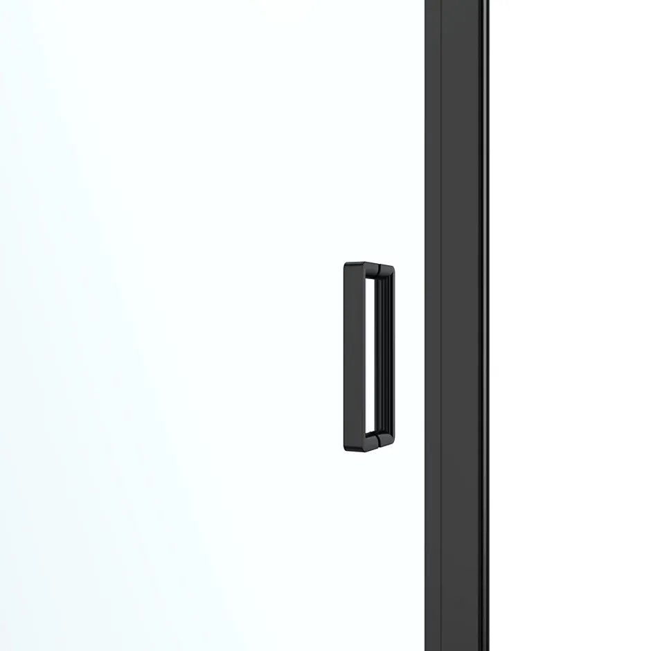 GoodHome Porte de douche pivotante l.80 x H.195 cm, verre transparent, profilés alu noir, Ledava* Porte De Douche