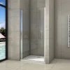 AICA Sanitaire Porte de douche pivotante 90x180cm en 6mm verre anticalcaire porte de douche Hauteur 180cm Installation en niche* Porte De Douche
