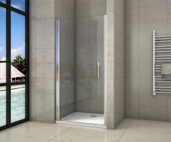 AICA Sanitaire Porte de douche pivotante 90x180cm en 6mm verre anticalcaire porte de douche Hauteur 180cm Installation en niche* Porte De Douche