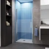 AICA Sanitaire Porte de Douche Pivotante 70x185cm en 6mm verre bande central Dépoli et Anticalcaire - Installation à gauche en niche* Porte De Douche