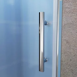 AICA Sanitaire Porte de Douche Pivotante 70x185cm en 6mm verre bande central Dépoli et Anticalcaire - Installation à gauche en niche* Porte De Douche