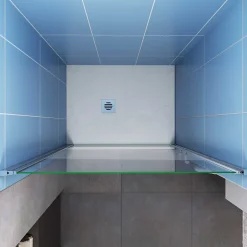 AICA Sanitaire Porte de Douche Pivotante 70x185cm en 6mm verre bande central Dépoli et Anticalcaire - Installation à gauche en niche* Porte De Douche