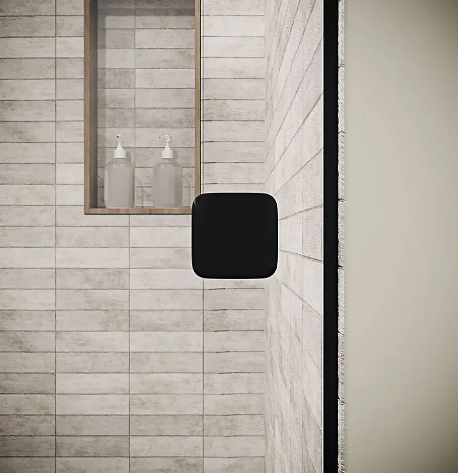 Aurlane Porte de Douche pivotante 90x180 cm en Verre Trempe 5 mm - Finition Noire - DARK ELEMENTARY