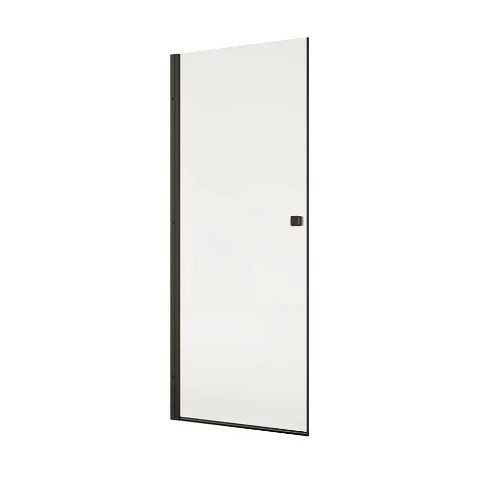 Aurlane Porte de Douche pivotante 90x180 cm en Verre Trempe 5 mm - Finition Noire - DARK ELEMENTARY