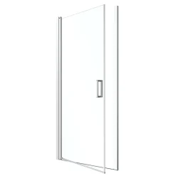 GoodHome Porte de douche pivotante l.80 x H.195 cm, verre transparent, profilés alu chrome, Ledava
