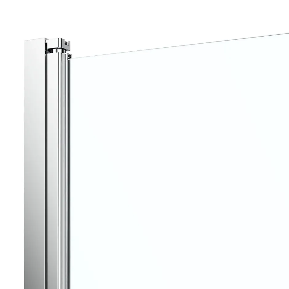 GoodHome Porte de douche pivotante l.80 x H.195 cm, verre transparent, profilés alu chrome, Ledava