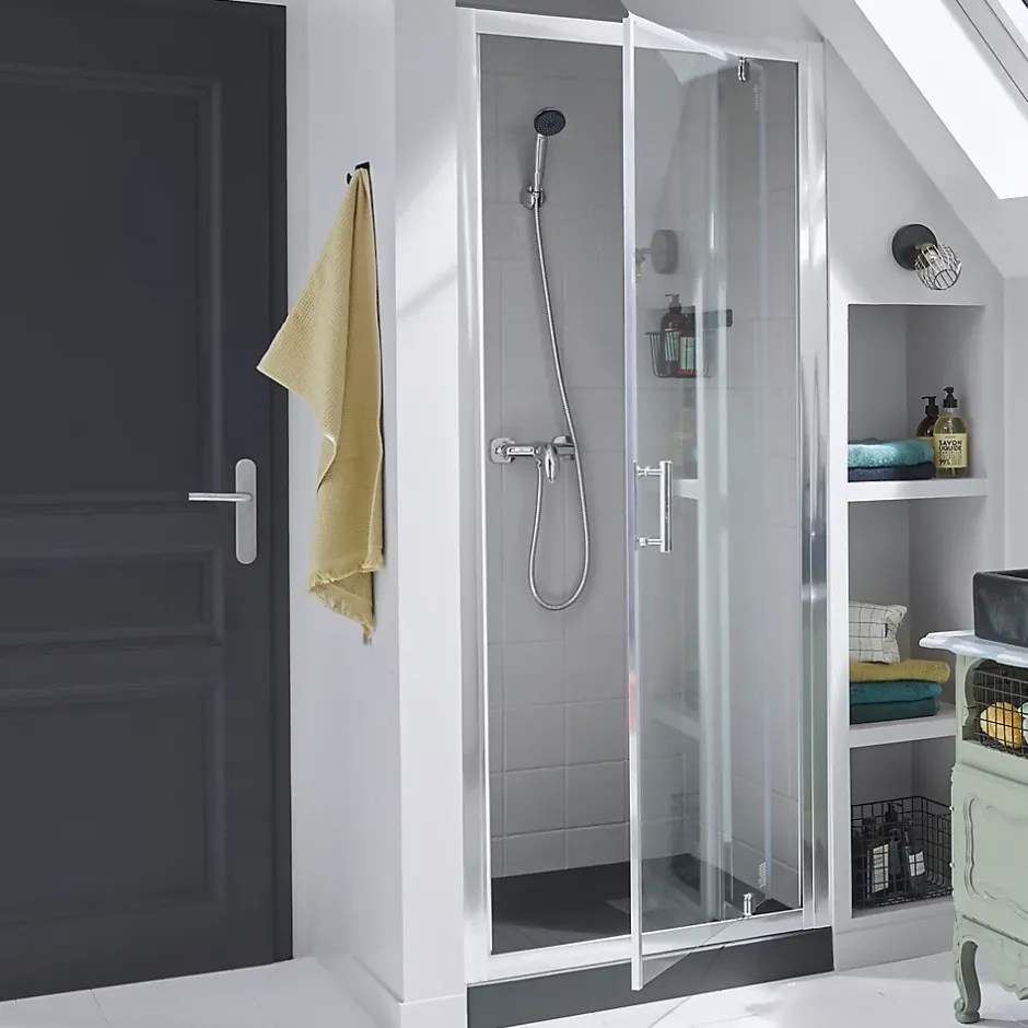 Cooke & Lewis Porte de douche pivotante Onega transparente 80 cm