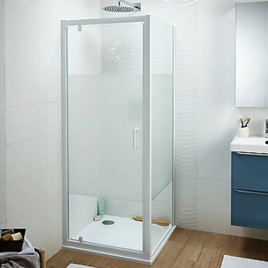 Cooke & Lewis Porte de douche pivotante Onega sérigraphié 80 cm