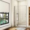 AICA Sanitaire Porte De Douche Pivotante 120x187cm Porte De Douche Avec 1 élément Fixe En 6mm Verre Anticalcaire* Porte De Douche