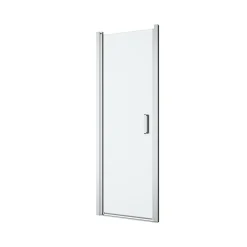 GoodHome Porte de douche pivotante l.70 x H.195 cm, verre transparent, profilés alu chrome, Ledava