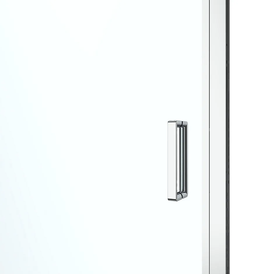 GoodHome Porte de douche pivotante l.70 x H.195 cm, verre transparent, profilés alu chrome, Ledava