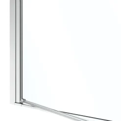 GoodHome Porte de douche pivotante l.70 x H.195 cm, verre transparent, profilés alu chrome, Ledava