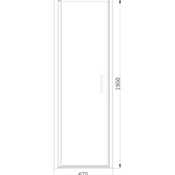 GoodHome Porte de douche pivotante l.70 x H.195 cm, verre transparent, profilés alu chrome, Ledava