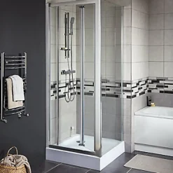 Cooke & Lewis Porte de douche pliante Onega transparent 80 cm