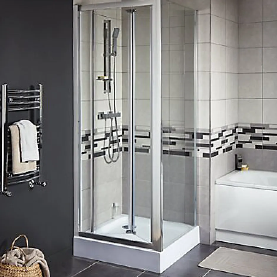 Cooke & Lewis Porte de douche pliante Onega transparent 80 cm