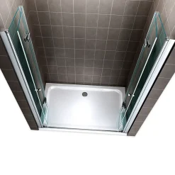 Saniverre Porte de douche pliante EMMY H.195 largeur réglable 112 à 116 cm verre transparent -* Porte De Douche