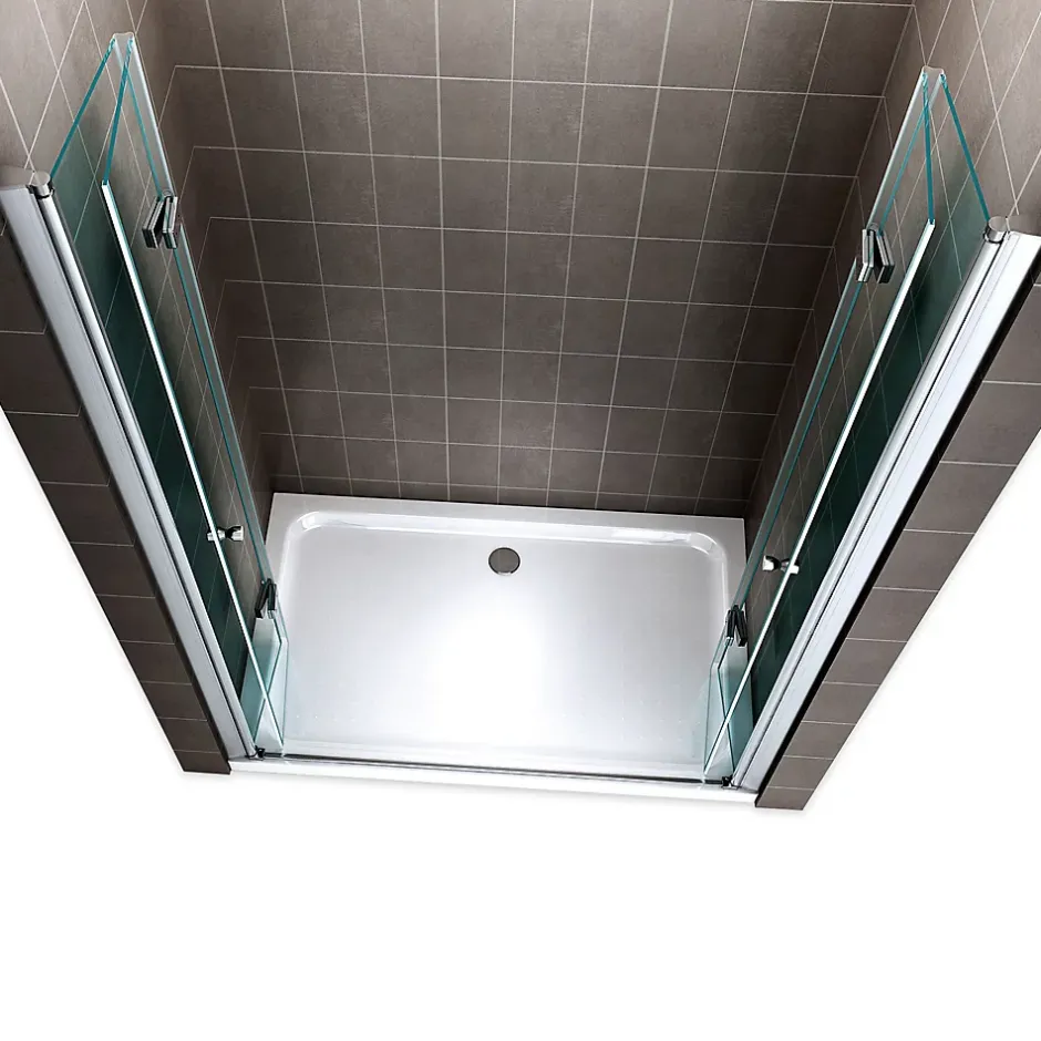 Saniverre Porte de douche pliante EMMY H.195 largeur réglable 112 à 116 cm verre transparent -* Porte De Douche