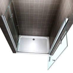 Saniverre Porte de douche pliante EMMY H.195 largeur réglable 112 à 116 cm verre transparent -* Porte De Douche