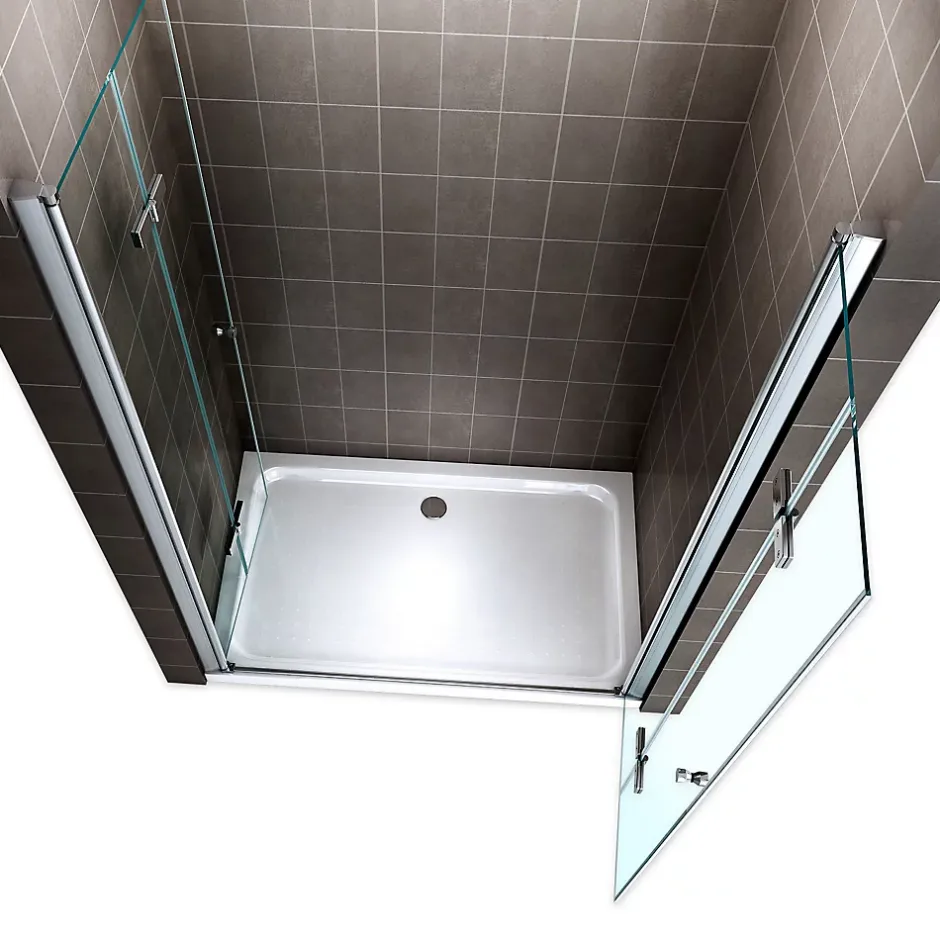 Saniverre Porte de douche pliante EMMY H.195 largeur réglable 112 à 116 cm verre transparent -* Porte De Douche