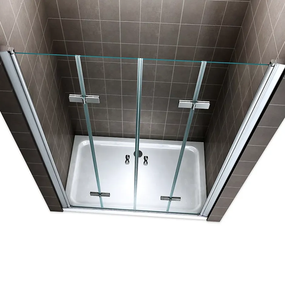 Saniverre Porte de douche pliante EMMY H.195 largeur réglable 112 à 116 cm verre transparent -* Porte De Douche