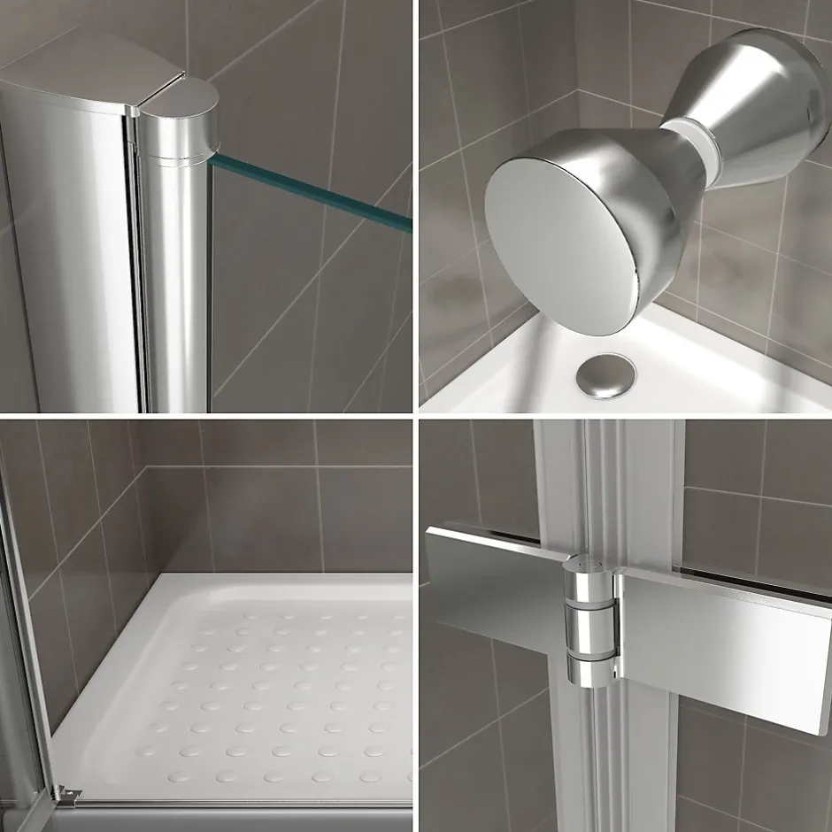 Saniverre Porte de douche pliante EMMY H.195 largeur réglable 112 à 116 cm verre transparent -* Porte De Douche